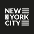 New York City typography design for T-shirt graphic. NYC tee graphic, print or label. Vector illustration. Royalty Free Stock Photo